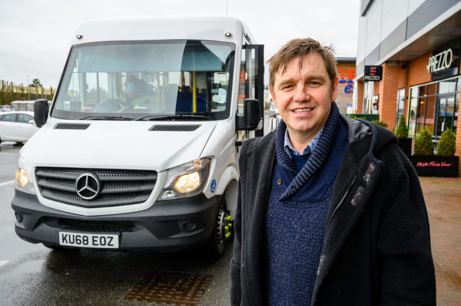 News for Peterborough - Mayor Dr Nik Johnson when he visited Horsefair, Wisbech, to see the route 68 in action – at the time the service was operated by FACT