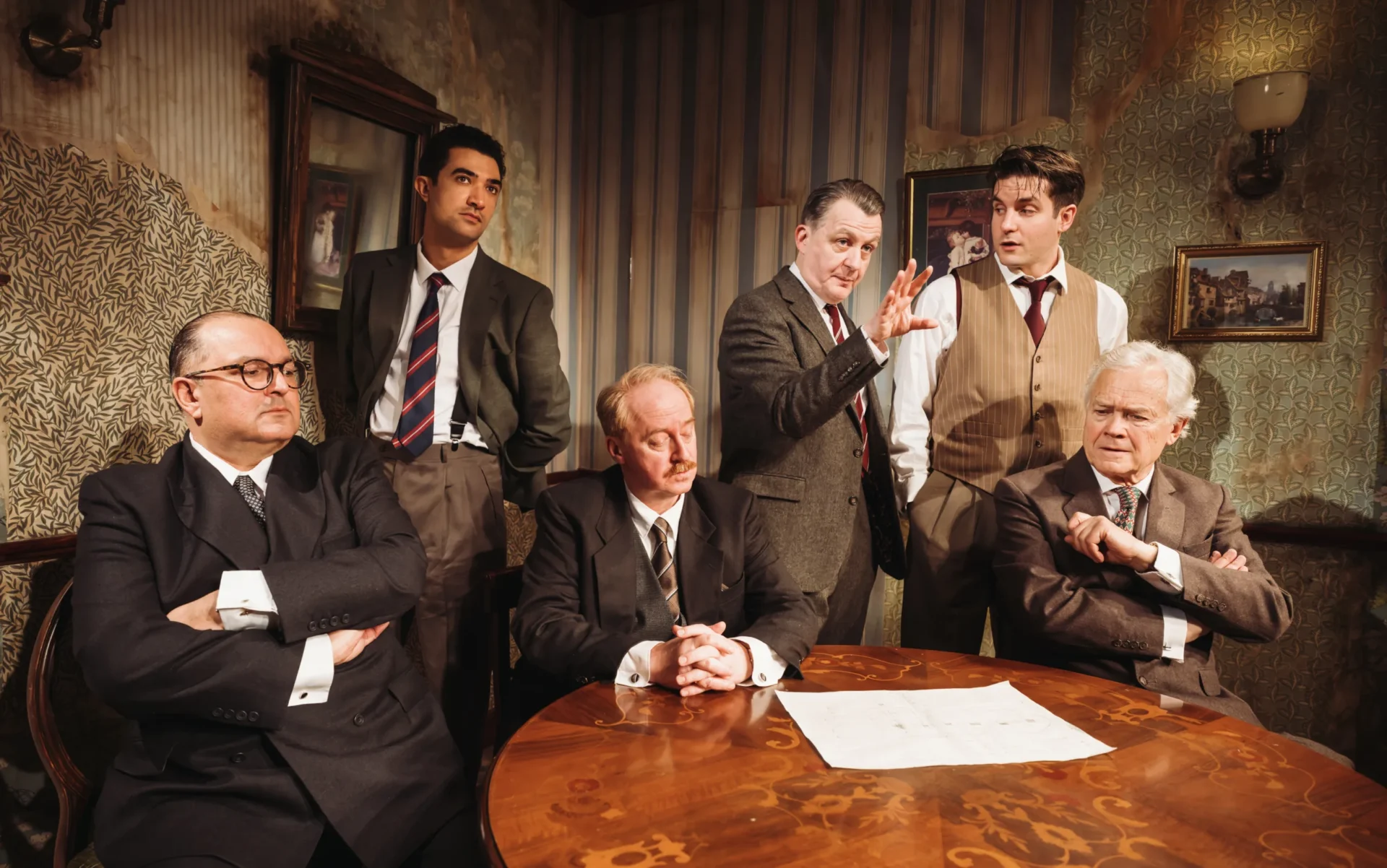 News for Peterborough - Julius D'Silva, Archie Backhouse, Forbes Masson, Alan Cox, Daniel Boyd, David Yelland in Farm Hall - Photo credit Alex Brenner.jpg