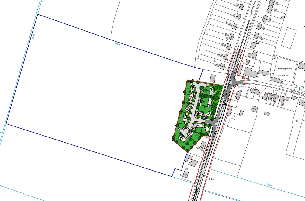 Documents provided by Long Term Land illustrate the area where they will build 19 homes at Stretham near Ely.
