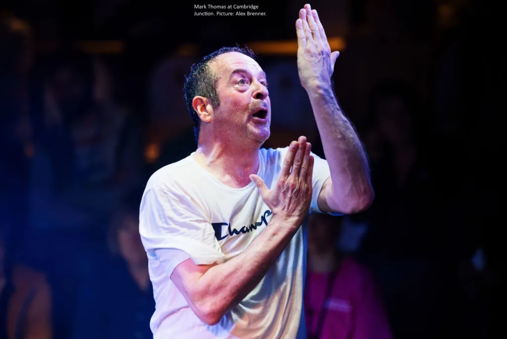 Mark Thomas is impressive as he draws the audience in to the world of someone brought up with poverty and domestic abuse and we see into the life of a drug addict.