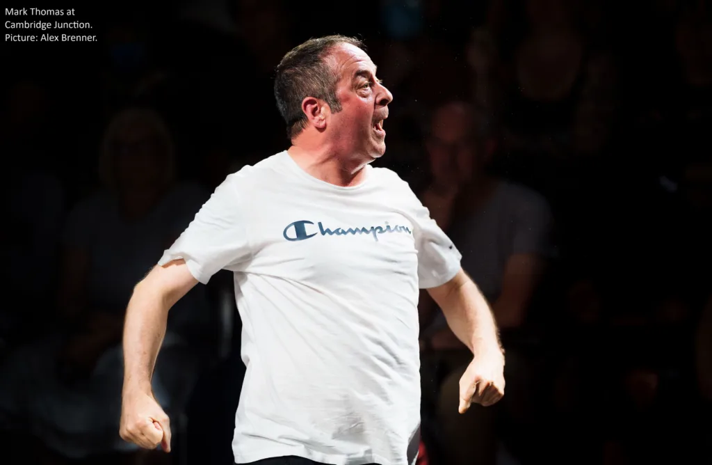 Mark Thomas is impressive as he draws the audience in to the world of someone brought up with poverty and domestic abuse and we see into the life of a drug addict.