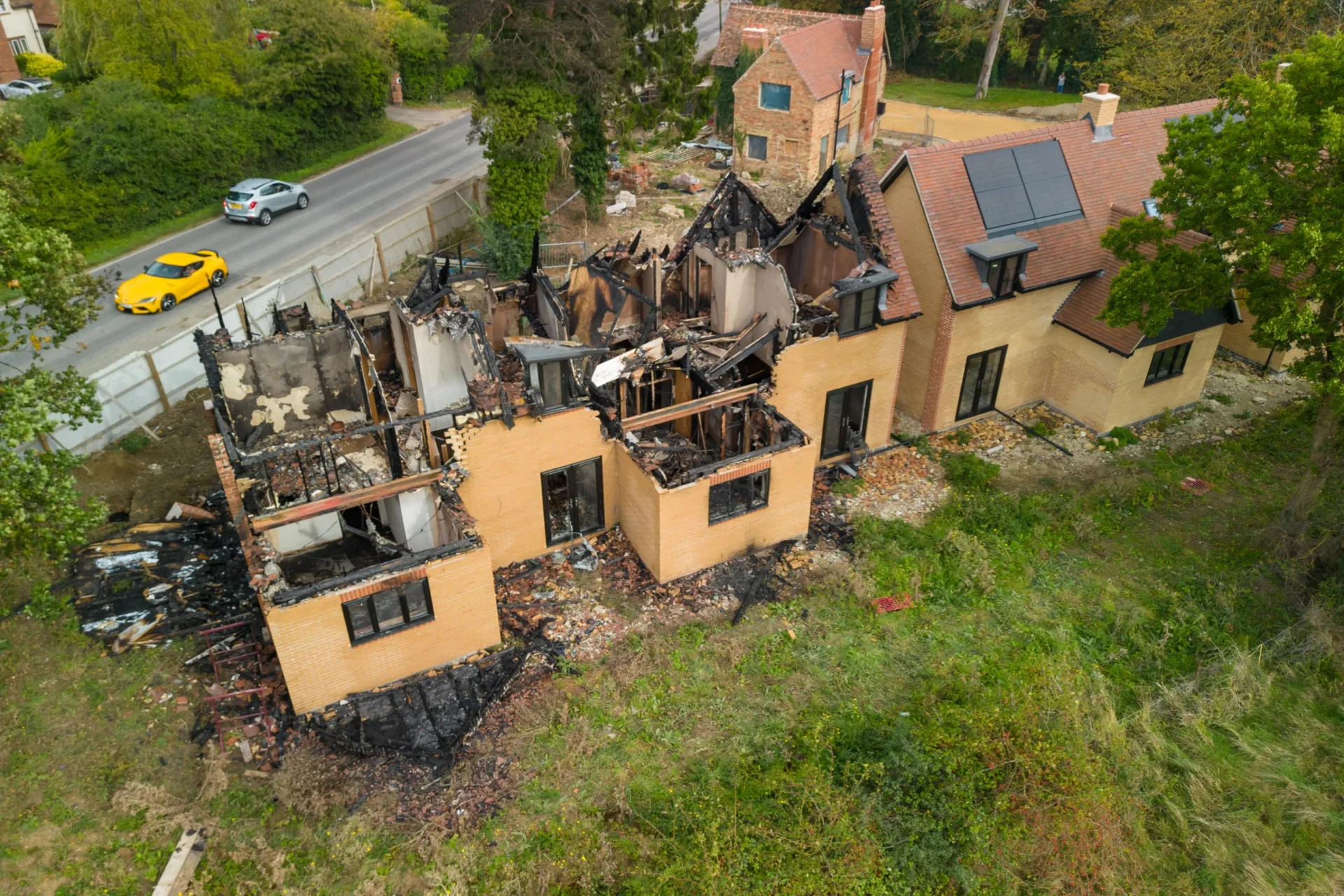 News for Peterborough - Police are working closely with fire service investigators after fire destroyed two new homes in St Ives in an arson attack. PHOTO: Terry Harris