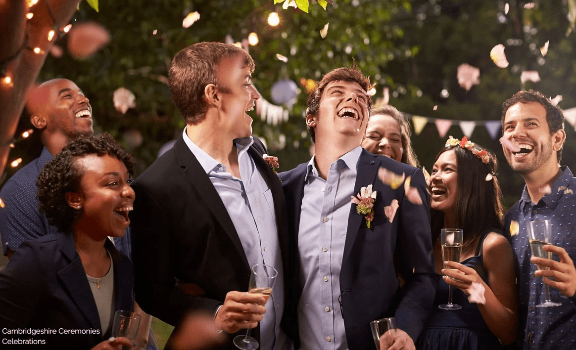 News for Peterborough - The photo that until 48 hours ago was used to promote Cambridgeshire Ceremonies, the official website for the Cambridgeshire Registration Service. Instead of using ‘gay wedding’ it referred to the gay wedding as ‘celebrations’. It has been changed to ‘groom and groom’