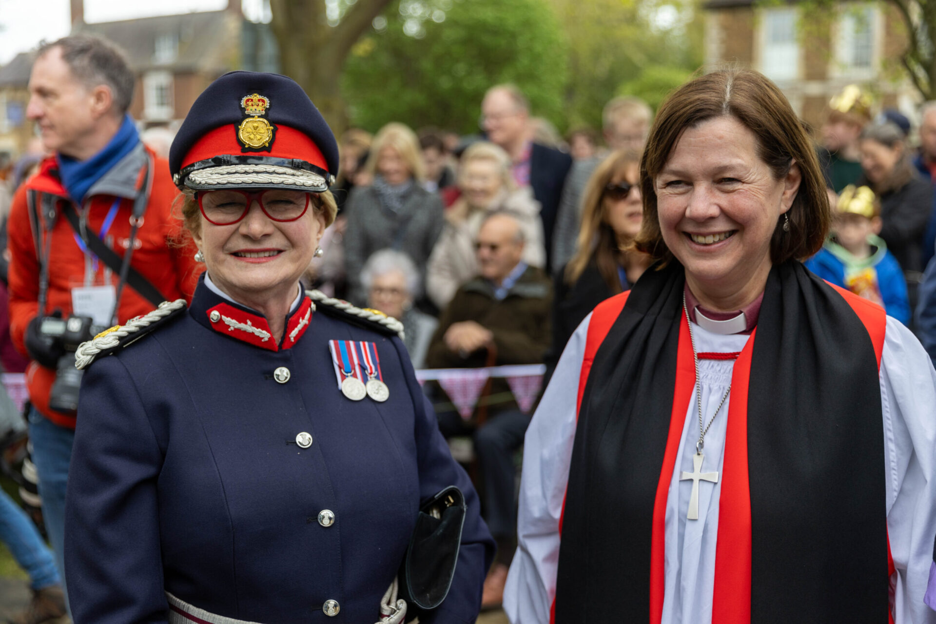 News for Peterborough - Lord-Lieutenant of Rutland, Dr Sarah Furness with the Bishop of Peterborough, the Rt Rev Debbie Sellin, at the blessing of a permanent statue of the late Queen in Oakham PHOTO: Terry Harris