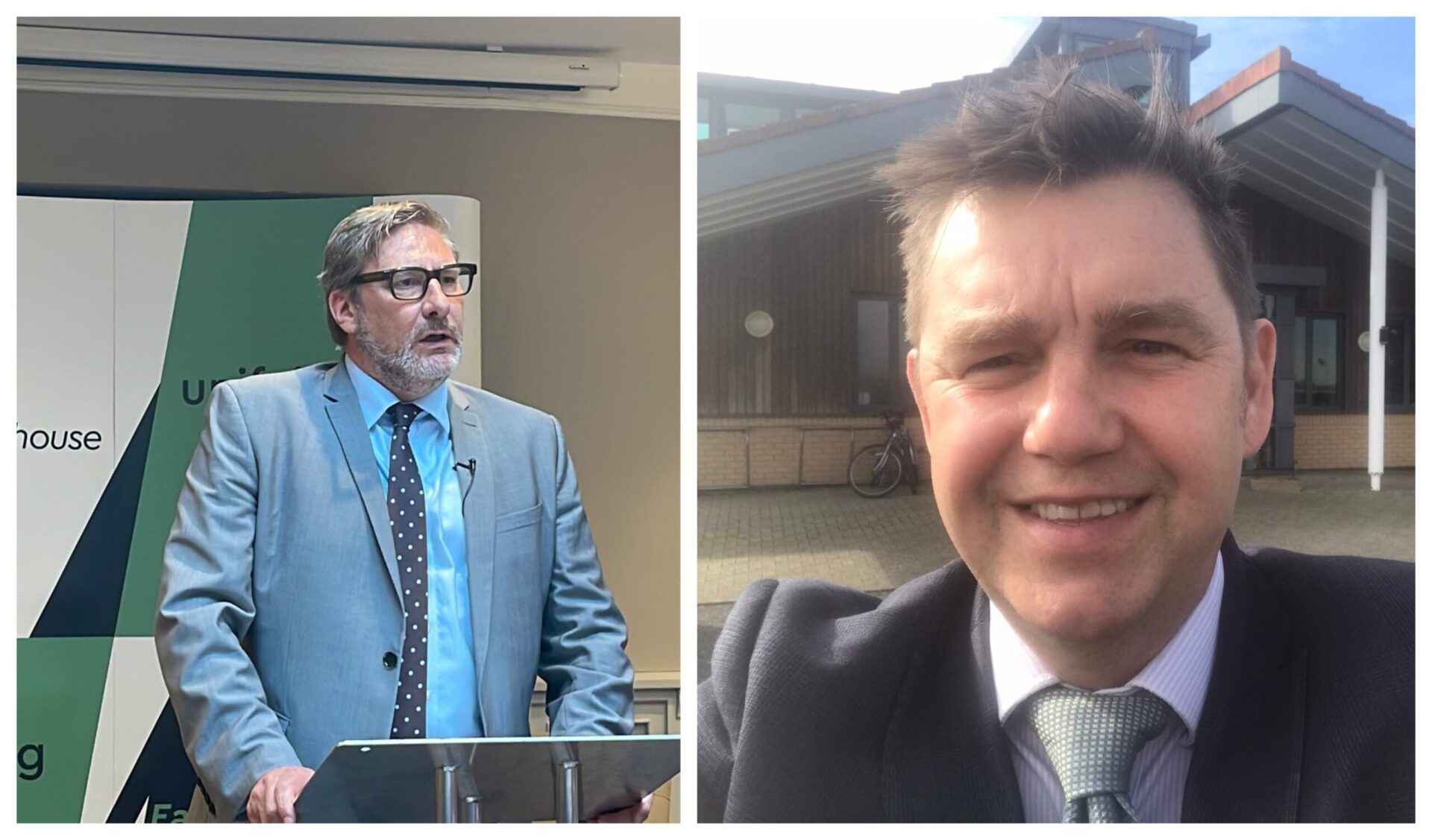 News for Peterborough - Mayor Nik Johnson (right) hinted indirectly about the auditors’ report when he spoke at the Environment and Sustainable Communities Committee on Wednesday. The report examines the housing policies of former Mayor James Palmer (left)