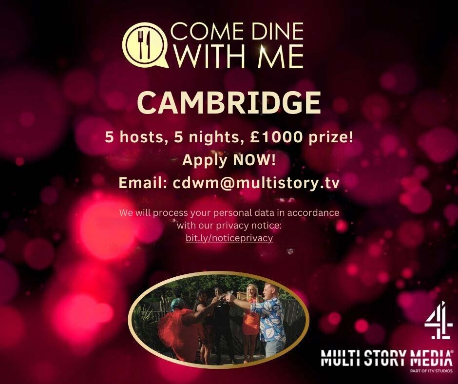 News for Peterborough - The popular Channel 4 show ‘Come Dine With Me’ is looking for hosts from Cambridge