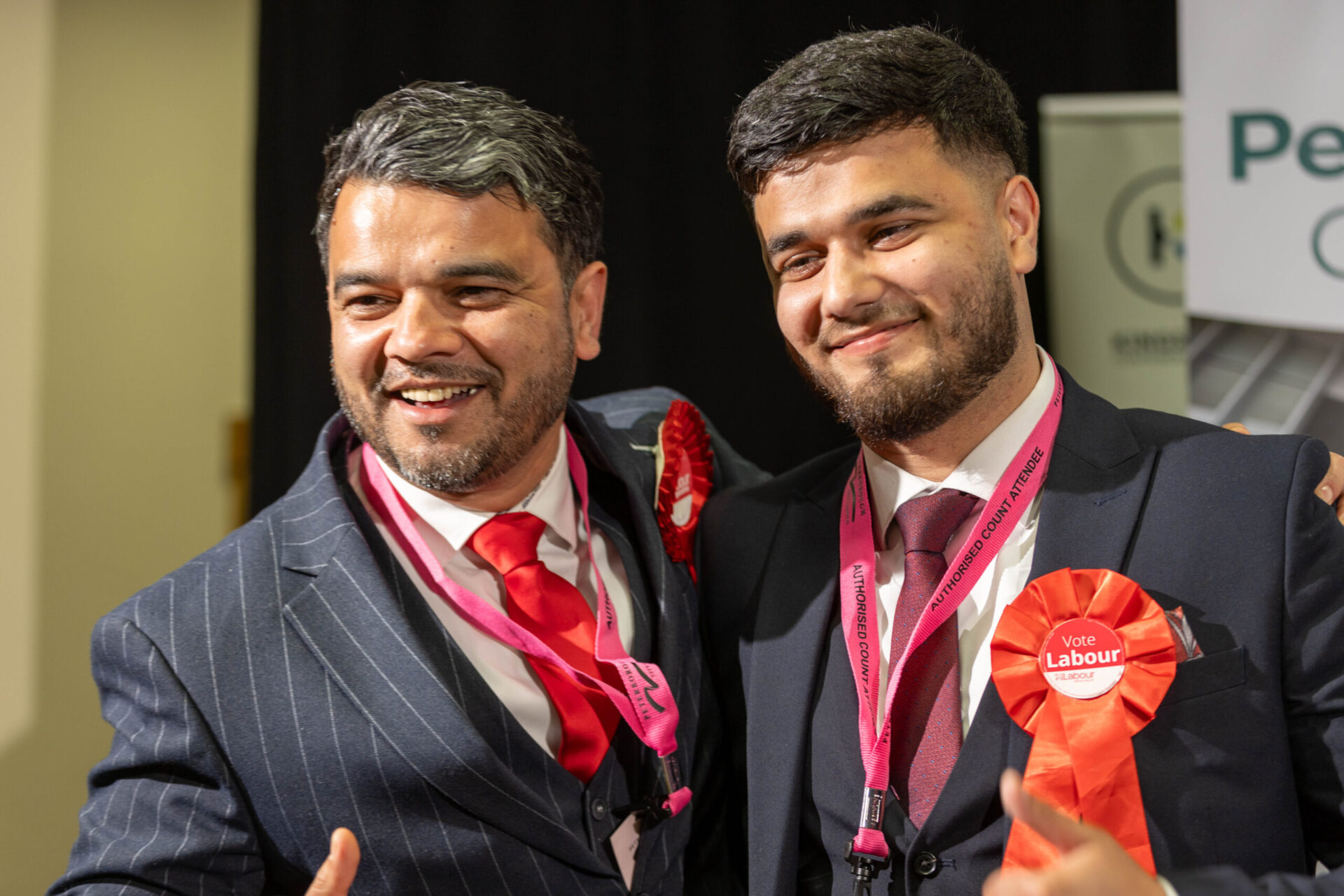 News for Peterborough - Councillor Amjad Iqbal (left) celebrating his election success in May PHOTO: Terry Harris