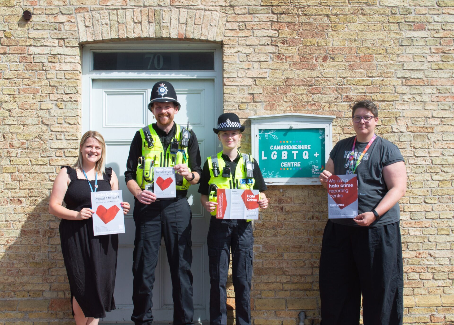 News for Peterborough - Pip Gardner from The Kite Trust (R) is pictured with Harriet from East Cambs CSP and representatives of East Cambs Police