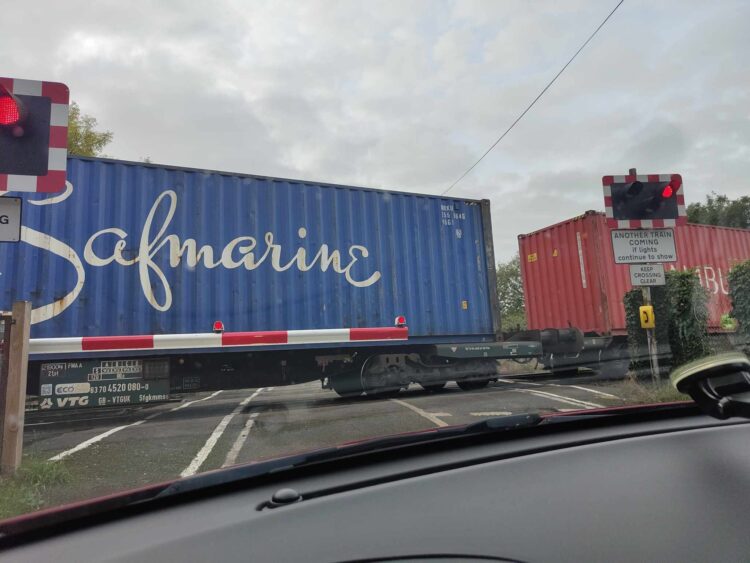 News for Peterborough - Freight train stuck in limbo on March crossing. All services between Ely and Peterborough are currently suspended. PHOTO: CambsNews reader