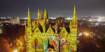 Luxmuralis is the name given to the artistic collaboration between Peter Walker sculptor and David Harper composer. The spectacular event is running at Peterborough Cathedral until November 16. Picture by Terry Harris.