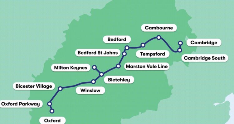 News for Peterborough - The East West Rail Project is a once in a generation opportunity to connect people and businesses between Oxford, Milton Keynes, Bedford, and Cambridge through a new direct rail line.