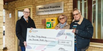 Dan Bursnall of Allison Homes East with Lynn and Mick Batterbee of Keep Thorney Beating