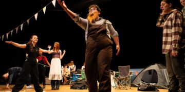 Impington International College students performing A Midsummer Night’s Dream at the Cambridge Junction. Photo captured by College alumni, Dan Sandford (Instagram: @dansandfordphotography)