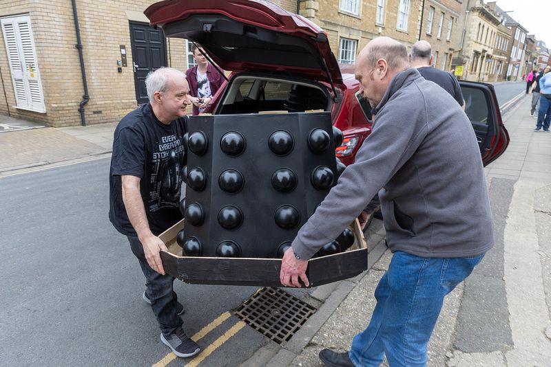 Let the magic begin. MP Andrew Pakes, city council leader Dennis Jones and Cllr Anna Smith, deputy mayor of the Cambridgeshire and Peterborough Combined Authority, were together at Peterborough Museum as early preparations for this summer’s major exhibition – Adventures in Time and Space – got under way. And of course, a Dalek made an impromptu appearance. PHOTO: Terry Harris